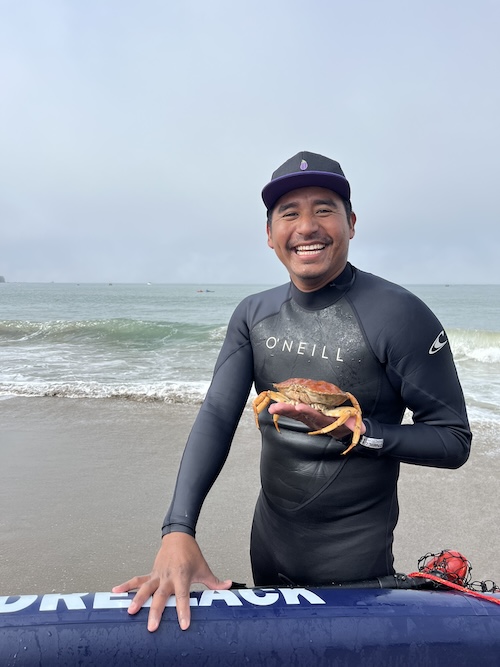 carlos with a crab